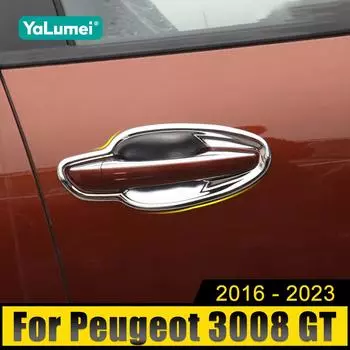 Для Peugeot 3008 GT 2016 2017 2018 2019 2020 2021 2022 2023 3008GT MK2 гибридный автомобиль дверная ручка дверная чаша отделка крышка аксессуары