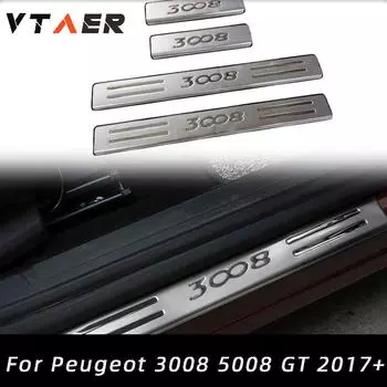 Для Peugeot 3008 II GT 2016-накладка на порог из нержавеющей стали, приветственная педаль, автомобильный Стайлинг, автомобильные аксессуары