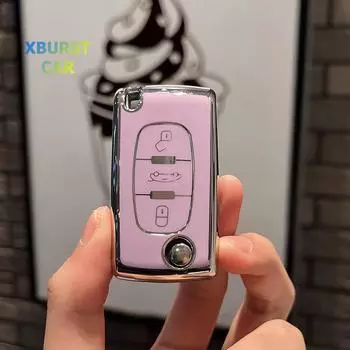 Для Peugeot 308 207 307 3008 5008 брелок для Citroen C2 C3 C4 C8 2/3 кнопки TPU чехол для ключа автомобиля чехол держатель оболочки брелок аксессуары