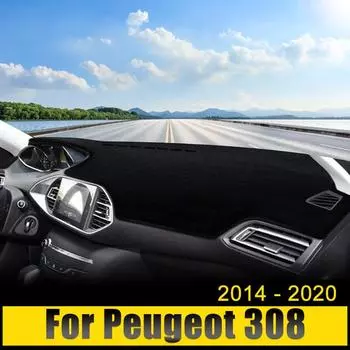 Для Peugeot 308S 2014 2015 2016 2017 2018 2019 2020 Крышка приборной панели автомобиля, защитный козырек от солнца, коврики с защитой от ультрафиолета, нескользящие коврики