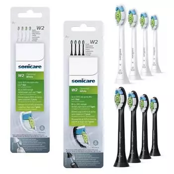 Для Philips HX6064 Sonicare W2 4 шт. сменные насадки для зубной щетки, электрическая зубная щетка, насадки белого или черного цвета чёрный
