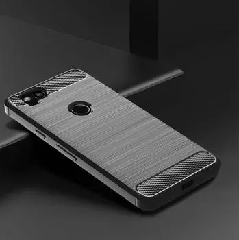 Для Pixel2 Google Мягкий Матовый Чехол Роскошный Карбоновый Задний Чехол для Google Pixel 2 Противоударные Силиконовые Чехлы Для Телефонов Coque Fundas For Pixel 2 чёрный