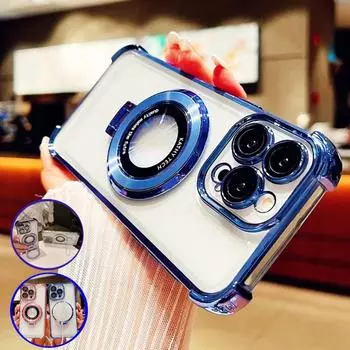 для Poco C65 блестящее покрытие магнитный кронштейн для Magsafe чехол для Xiaomi Poco C65 M 6 M6 F6 X6 X5 X3 M3 Pro F3 подставка мягкий чехол Poco C65 4G чёрный