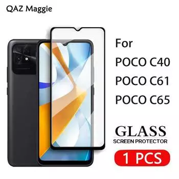 Для POCO C65 C61 Стекло Полное покрытие Защитная пленка для экрана Закаленное стекло для Xiaomi POCO C40 POCO C40