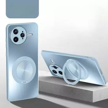 Для POCO F7 ультра матовый чехол роскошный магнитный для Magsafe беспроводной зарядки кольцо держатель противоударный телефон задняя крышка для POCO F7 Pro For POCO F7 ultra синий