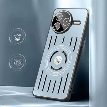 Для POCO F7 Ultra Cooling Heat Disipation Hard Metal Phone Case для Xiaomi POCO F7 Pro POCOF7 Ultra Shockproof Armor Shell For POCO F7 ultra синий