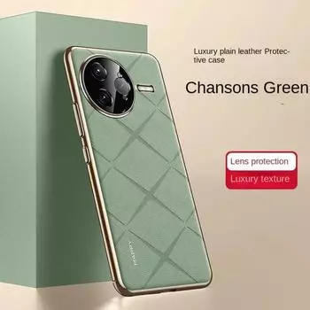 Для POCO F7 Ultra Luxury Leather Plating Frame Case для Xiaomi POCO F7 Pro F7ultra Protect Shockproof Bumper For POCO F7 Ultra зелёный