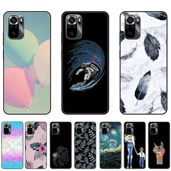 Для Poco M5 PocoM5S черные чехлы силиконовые с милым мультяшным рисунком задняя крышка на Poco M5 ультратонкий противоударный полный защитный бампер Poco M5S белый