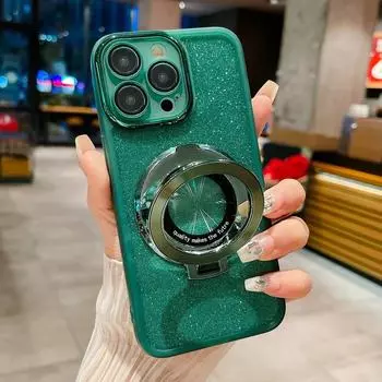 Для Poco M6 Pro 4G блестящее кольцо-держатель противоударный чехол Блестящий чехол из ТПУ для Redmi Note 13 Pro 4G For Poco M6 Pro 4G светло-синий