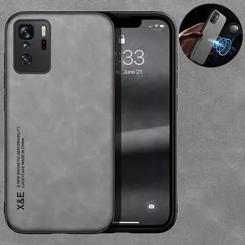 Для Poco X3 GT чехол автомобильный магнитный держатель-подставка кожаный чехол для телефона для Xiomi Mi Poko Poxo Pocco Little X 3 GT X3GT 5G задняя крышка For Poco X3 GT светло-серый