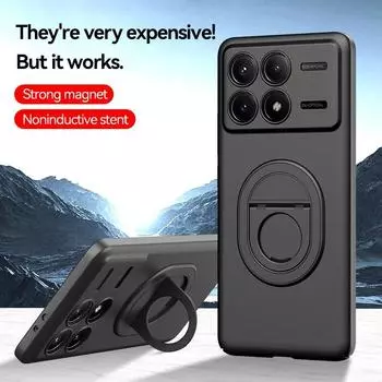 Для POCO X6 Pro автомобильный магнитный чехол-держатель-невидимка для Redmi Note 13 5G 12 Pro Plus матовый противоударный чехол из ТПУ, бампер For POCO X6 серый