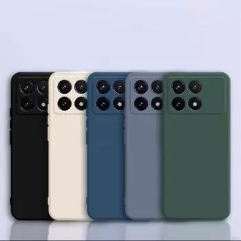 Для Poco X6 Pro Чехол для Xiaomi Poco X6 X5 X4 Pro M5 M4 Чехол Fundas Жидкий Силиконовый Мягкий ТПУ Телефон Бампер Poco X6 Pro For Poco X6 Pro чёрный