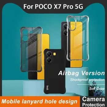 Для POCO X7 Pro 5G Чехол для телефона IMAK Ударопрочный мягкий чехол POCO X7 Pro 5G чёрный