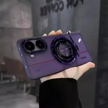 Для POCO X7 Pro Чехол X7Pro Защитная пленка для объектива камеры Прозрачный мягкий чехол для Xiaomi POCOX7Pro Прозрачный силиконовый бампер Магнитная подставка Shell POCO X7 Pro фиолетовый