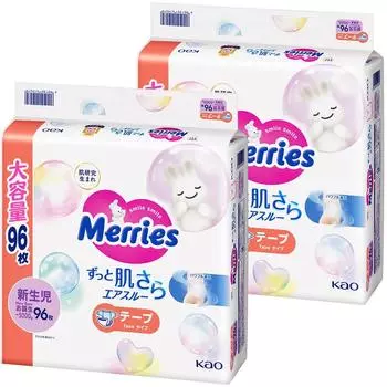 для подгузников Smooth Air Through White 192 листа x [Лента для новорожденных] Mary s (Рождение~5000г) (96 2) [Элемент дела] белый