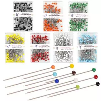 Для пошива одежды DIY швейные инструменты позиционирование 100 шт./кор. 45 мм цветные круглые жемчужные головки иглы стежок прямой нажимной швейные булавки зелёный