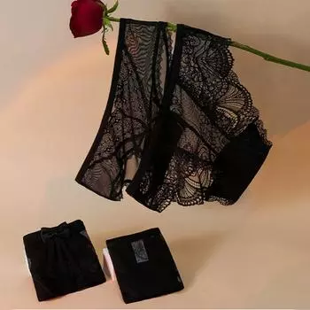 Для повседневного нижнего белья стринги кружевные полые стринги L
