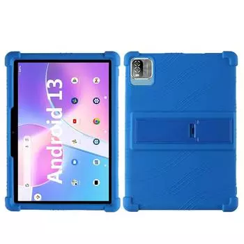 Для PRITOM Android 12 Tablet 10,1 дюймов противоударный чехол Teclast Android 13 Tablet Kids Силиконовая подставка Защитный чехол Мягкий красный