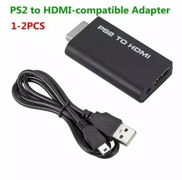 Для PS2 в HDMI-совместимый конвертер-адаптер 480i/480p/576i аудио-видео с 3,5-мм аудиокабелем поддерживает все режимы отображения PS2 на ПК чёрный