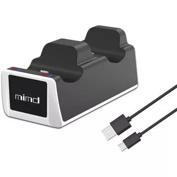 Для PS5 Controller Charger Station с двойной зарядной док-станцией, 5 В быстрая зарядка для PS5 Wireless Controller Зарядное устройство Аксессуары для беспроводного контроллера 14*6.1*6cm чёрный