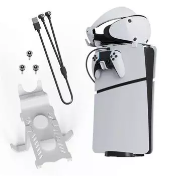 Для PS5 / PS5 Slim Host Универсальная верхняя подставка VR шлем ручка зарядное устройство для хранения стойка Package:4.6*10.7*27.6cm белый/чёрный