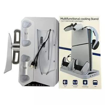 ~ Для PS5 Slim Console Cooling Stand Cooler Fans White для PS5 Slim Disc&Digital