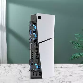 Для PS5 Slim Console Вентиляторы охлаждения Модернизированный PS5 Тихий вентилятор охлаждения со светодиодной подсветкой USB-концентраторы для Sony Playstation 5 Slim Console белый