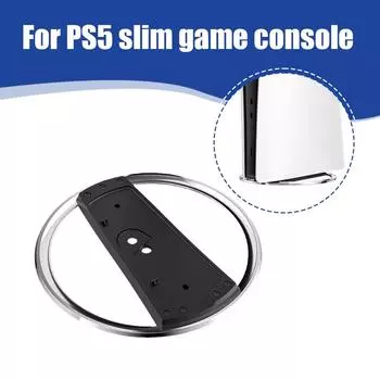 Для PS5 Slim Вертикальная подставка Черный ПК Металлическая игровая консоль Основание кронштейна Противоскользящий держатель Основание для Playstation 5 Slim чёрный