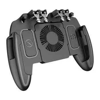 Для PUBG Mobile Джойстик Контроллер L1R1 Триггер Геймпад для iOS Android Six 6 Finger Мобильный Стреляющий Геймпад с Охлаждающим Вентилятором