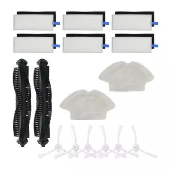 Для Qihoo 360 S6 Рулонная щетка HEPA-фильтр Основная щетка Боковая щетка Швабра Ткань Робот-пылесос Запчасти Аксессуары