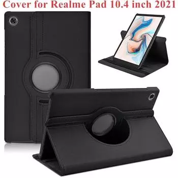 Для R Ealme Pad Case 2021 Чехол, вращающаяся на 360 градусов подставка для планшета Чехол для R Ealme Pad 10,4 дюйма 2021 Подставка PU кожаный чехол F