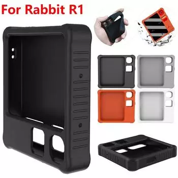 Для Rabbit R1 2 шт. закаленное стекло пленка + силиконовый чехол против падения защитный корпус оболочка против царапин чехол для Rabbit R1 AI PC