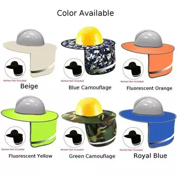 Для работы защитная каска прочная дышащая легкая защита шеи солнцезащитный козырек коричневый