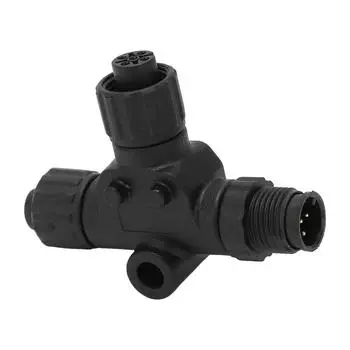 Для разъема NMEA 2000 T, 3 порта, 5 контактов, резьба M12, IP67, водонепроницаемый, для сетей Garmin чёрный