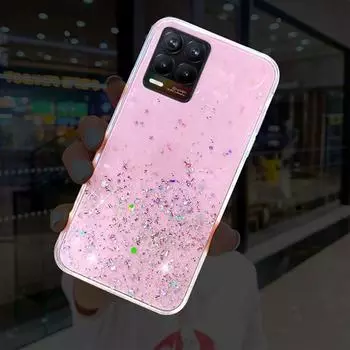 Для Realme8 блестящий силиконовый чехол для OPPO Realme 8 Pro RMX3085 RMX3081 6,4 дюйма 8 5G RMX3241 6,5 дюйма 8i RMX3151 6,6 дюйма мягкая задняя крышка Realme 8i чёрный