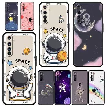 Для Realme 10 9 8 5G 7 6 GT2 Pro Plus 9i 8i C21 C11 C25 C35 милый чехол для телефона с рисунком космонавта для Realme GT Neo 2 3T 10 Pro Plus