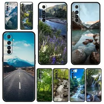 Для Realme 10 9 8 5G 7 6 GT2 Pro Plus 9i 8i C21 C11 C25 C35 Водопад природа деревья корабль чехол для телефона для Realme GT Neo 2 3T чехол Realme 8 5G