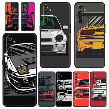 Для Realme 10 9 8 5G 7 6 GT2 Pro Plus 9i 8i C21 C11 C25 C35 Япония JDM спортивный автомобильный чехол для телефона для Realme GT Neo 2 3 3T черный чехол Realme 8(8 Pro)
