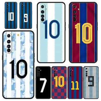 Для Realme 10 9 8 5G 7 6 GT2 Pro Plus 9i C21 C11 C25 C35 Football DIY Number 10 Футбольный чехол для телефона Realme GT Neo 2 3T Realme C25