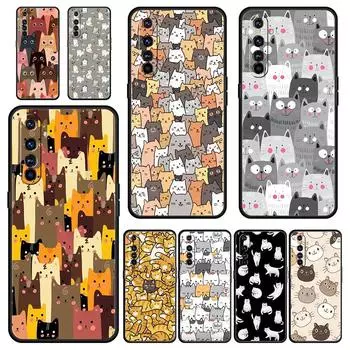 Для Realme 10 9 8 5G 7 6 GT2 Pro Plus 9i 8i C21 C11 C25 C35 чехол для телефона с изображением мультяшных котов для Realme GT Neo 2 3 3T Realme GT2
