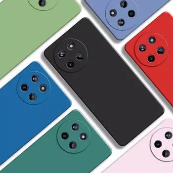 Для Realme 11 4G Чехол для Realme 11 Чехол 6,4 дюйма Оригинальный жидкий силиконовый резиновый противоударный бампер для Realme 10 11 Pro Plus For Realme 11 4G чёрный