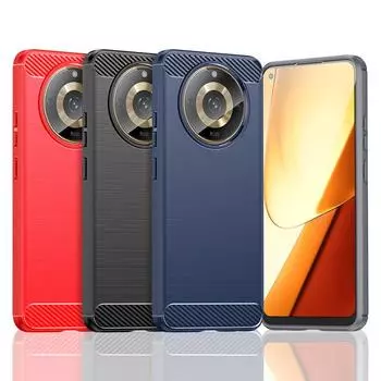 Для Realme 11 5G Чехол для Realme 11 9 Pro Plus Противоударный противоударный силиконовый чехол из углеродного волокна для Realme 11 5G Чехол Realme 11 5G China чёрный