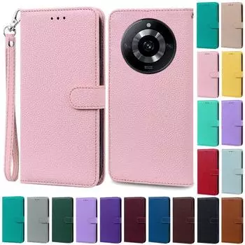 Для Realme 11 Pro Чехол-кошелек из кожи флип-чехол для Realme 11 Pro+ Plus Чехол для телефона OPPO Realme 11 Pro Чехол Fundas Coque Realme 11 Pro 5G темно-красного