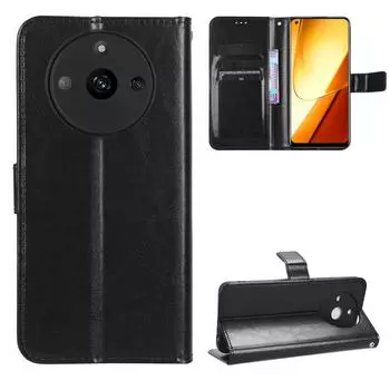 Для Realme 11 Pro Realme11 Pro+ чехол-книжка из искусственной кожи-бумажника чехол для телефона For Realme 11 чёрный
