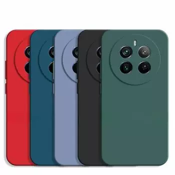 Для Realme 12 Pro Чехол Realme 12 + Pro Plus 5G Чехол Роскошный TPU Ударопрочный Жидкий Силиконовый Защитный Чехол Для Телефона На Заднюю Панель Realme 12 Pro чёрный