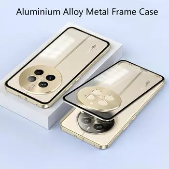 Для Realme 12 Pro Plus чехол с металлическим каркасом из алюминиевого сплава для Realme 12Pro + 5G матовый прозрачный бампер для телефона акриловая задняя крышка Realme 12 Pro Plus чёрный