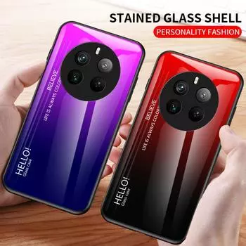 Для Realme 12 Pro + Realme12 Pro Plus 5G 12+ RMX3867 RMX3840 RMX3842 RMX3999 Чехол Градиент Аврора Закаленное стекло Мягкая рамка Задняя крышка Корпус телефона For Realme 12 Pro+ 5G розы красного