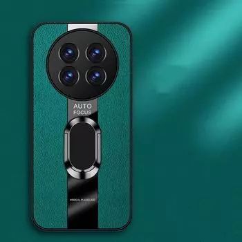 Для Realme 13 Pro Plus чехол с магнитным кольцом задняя крышка для Realme 13 Pro+ 13Pro роскошный кожаный чехол силиконовый противоударный бампер Realme 13 Pro Plus чёрный