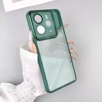 Для Realme 14 5G мягкие прозрачные силиконовые чехлы TPU для Realme14 14pro Plus 14X C75 X прозрачная защитная пленка для объектива камеры for realme 14 5G зелёный