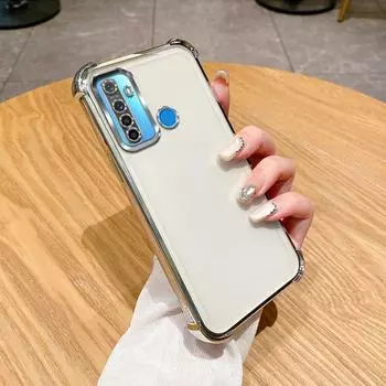 Для Realme 6i Чехол Realme 5 Чехол для телефона Realme 5i Чехол Realme 5s 5i 6i Противоударный защитный чехол Прозрачная гальваническая пластина For Realme 5